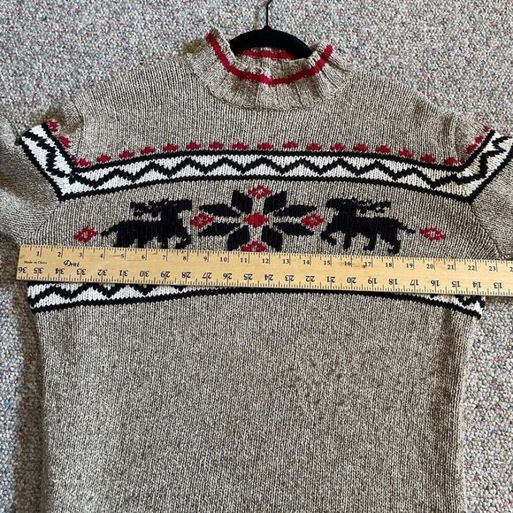 Vintage Eddie Bauer Moose Deer Winter Christmas Sweater - Picture 5 of 7